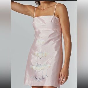 Rachel Antonoff Light Pink Mini Dress with Glass Motif